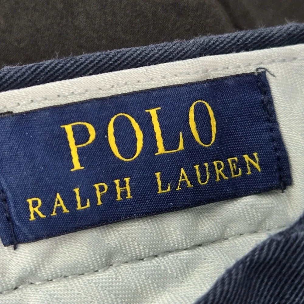 Polo Ralph Lauren Men Pants 36/34 Blue Chino Twill Pleated‎ Classic 30.5